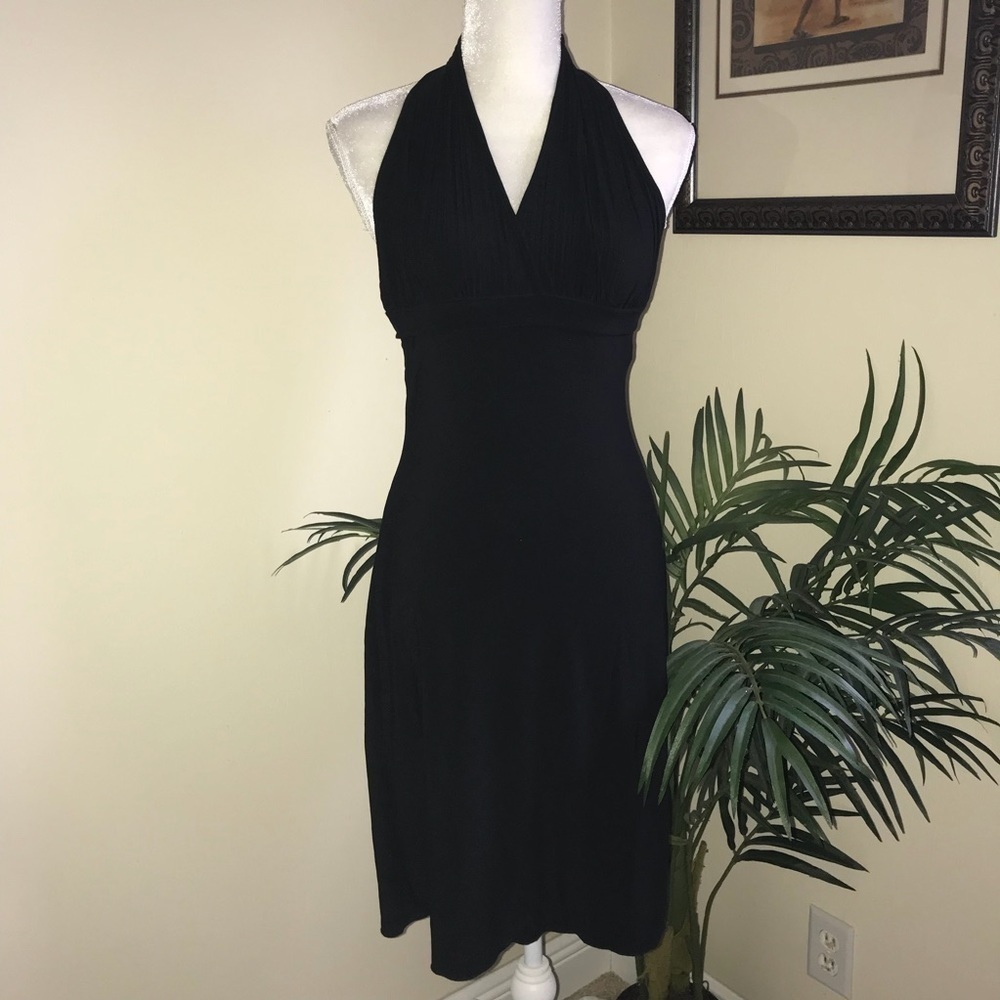 Khaki Brew Halter Style Crinkle Pleated Top Dress